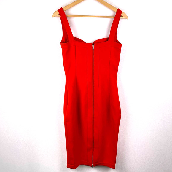 Victoria Beckham Red Crepe Knee Length Elegant Party Dress Fitted Women's US 6 - Picture 4 of 15